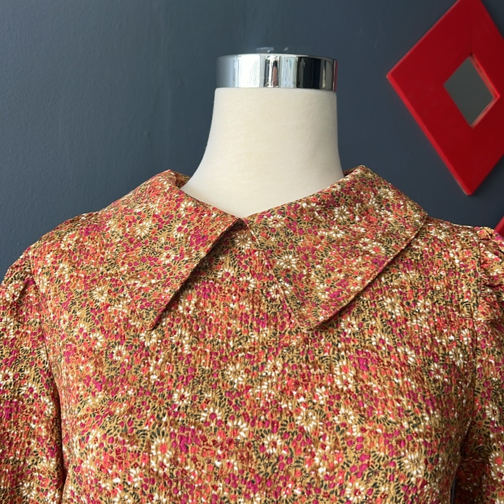 Balloon sleeves vintage floral dress size XS - Picture 4 of 10